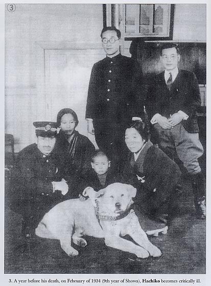 family surrounding sick Hachiko